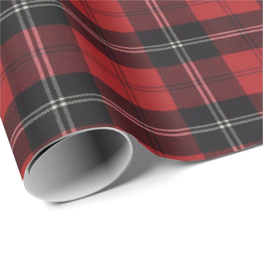 Ramsey Red Modern Original Scottish Tartan Geschenkpapier (Rolleneckpunkt)