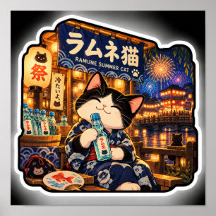 Ramune Sommerkatzenposter Japanische Festival-Ku Poster