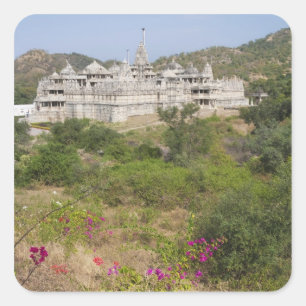 Ranakpur Jain Temple, Ranakpur, Rajasthan, Indien Quadratischer Aufkleber
