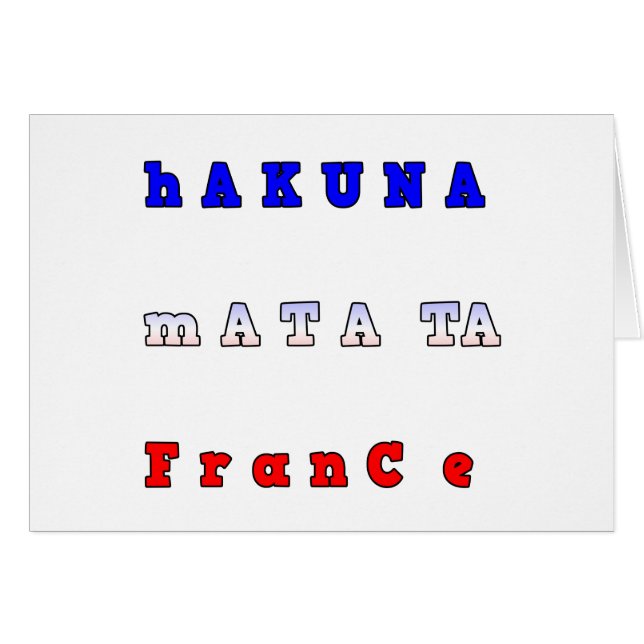 RANCE HAKUNA MATATA BLAUE WHITE RED UNITY FARBEN (Vorderseite (Horizontal))