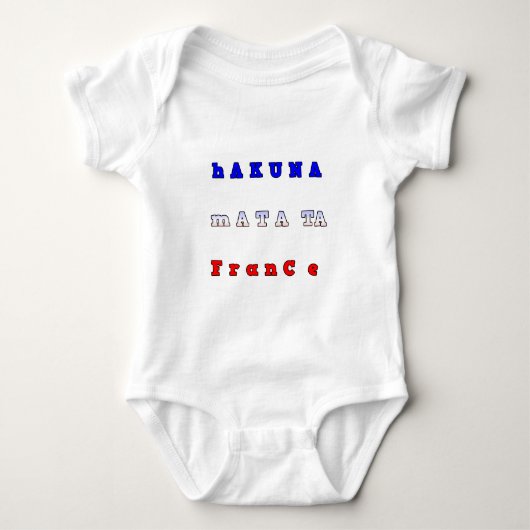 RANCE HAKUNA MATATA BLAUE WHITE RED UNITY FARBEN BABY STRAMPLER (Vorderseite)