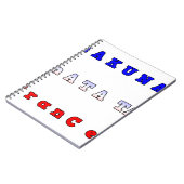 RANCE HAKUNA MATATA BLAUE WHITE RED UNITY FARBEN NOTIZBLOCK (Linke Seite)