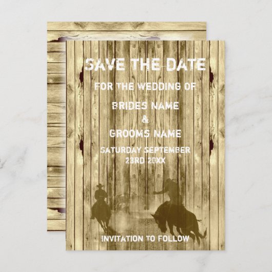 Ranch des Wilden Westerns Save the Date Ankündigungspostkarte (Vorne/Hinten)