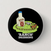 Ranch Dressing Funny Food Puff Dark BG Button (Vorderseite)