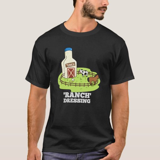 Ranch Dressing Funny Food Puff Dark BG T-Shirt (Vorderseite)