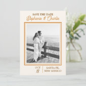 Ranch Hochzeit mit Foto Save the Date Einladung (Stehend Vorderseite)