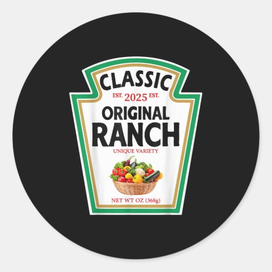 Ranch Sauce Green Salad Dressing Condiment Diy Hal Runder Aufkleber (Vorderseite)