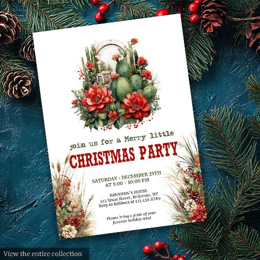Ranch style Christmas party printable invite Einladung