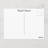 Ranch Sunset Sonnenaufgang Gemälde verlassen alte Postkarte (Rückseite)