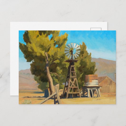 Ranch Windmill, Carson, Nevada, Maynard Dixon Postkarte (Vorne/Hinten)