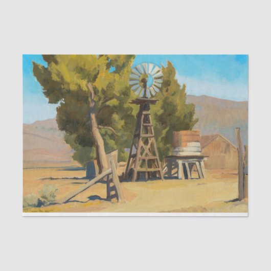 Ranch Windmill, Carson, Nevada, Maynard Dixon Seidenpapier (Vorderseite)