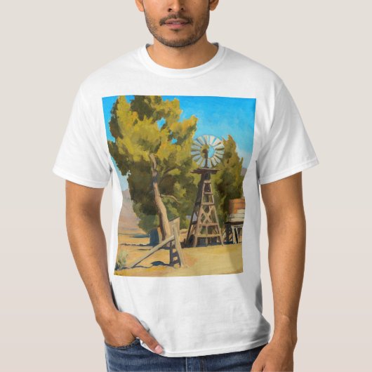 Ranch Windmill, Carson, Nevada, Maynard Dixon T-Shirt (Vorderseite)