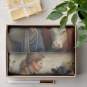 Ranch Woman Rind Decoupage Seidenpapier (Geschenk)
