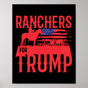 Rancher für Trump Konservative Republikanische Unt Poster