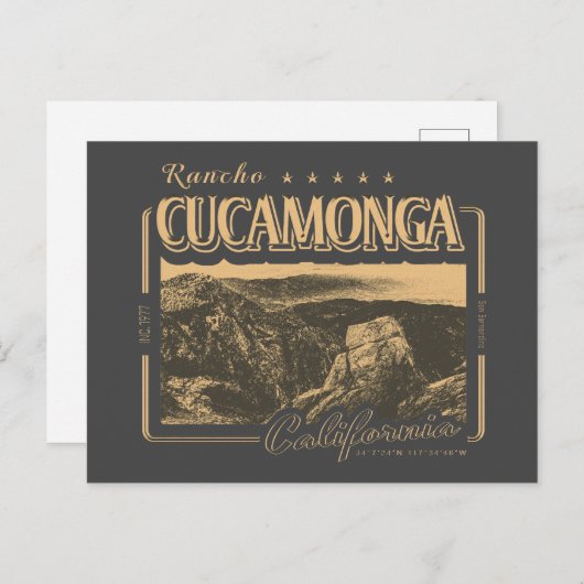 RANCHO CUCAMONGA CALIFORNIA - CUCAMONGA PEAK POSTKARTE (Vorne/Hinten)