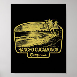 Rancho Cucamonga Kalifornien Beach Surf Vintage Bl Poster