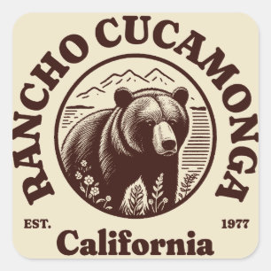 Rancho Cucwithin a California Quadratischer Aufkleber