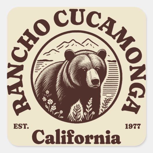 Rancho Cucwithin a California Quadratischer Aufkleber (Vorderseite)