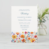 Rancho Floral Watercolor Elegante Hochzeit Einladung (Stehend Vorderseite)