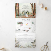 Rancho Palos Verdes | Boho Wedding Dreifach Gefaltete Einladung (Innenseite)