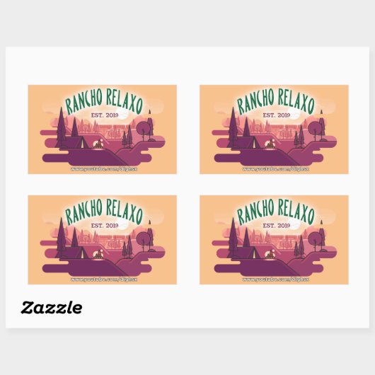 Rancho Relaxo Fall Logo Rechteckiger Aufkleber (Blatt)
