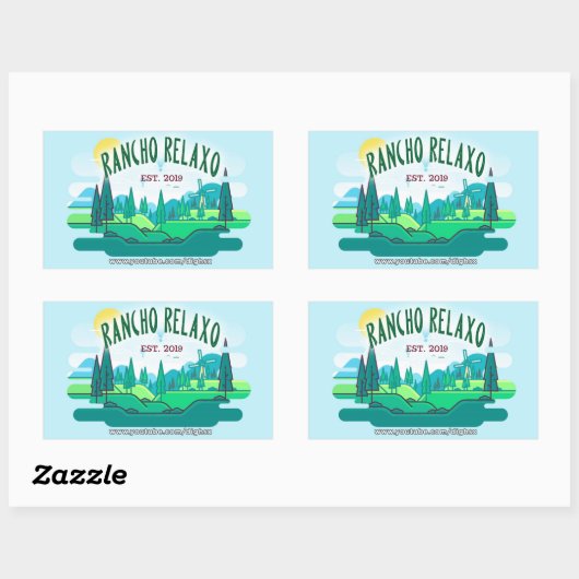 Rancho Relaxo Spring Logo Rechteckiger Aufkleber (Blatt)