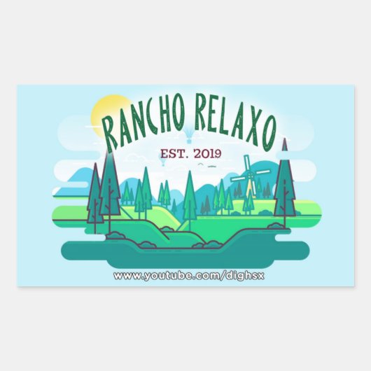 Rancho Relaxo Spring Logo Rechteckiger Aufkleber (Vorderseite)