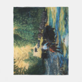 Ranchpferd, Angus-Viehherde in Fluss cartooned Fleecedecke (Vorderseite)