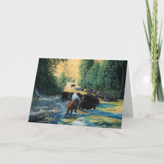 Ranchpferd und Angus-Viehherden-Antrieb und -fluß Karte (Vorderseite)