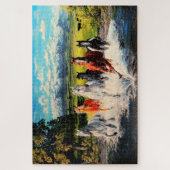 Ranchpferde, die durch Fluss 1014 Stück laufen Puzzle (Vertikal)