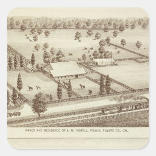 Ranchs, Visalia, cal Quadratischer Aufkleber
