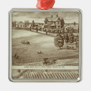 Ranchs, Visalia, Tulare, cal Silbernes Ornament