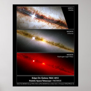 Rand-auf Teleskop der Galaxie-NGC 4013 Hubble Poster
