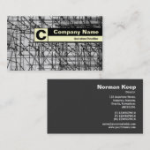 Rand beschriftetes Monogramm - Baugerüst Visitenkarte (Vorne/Hinten)