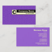 Rand beschriftetes Monogramm - Veilchen Visitenkarte (Vorne/Hinten)