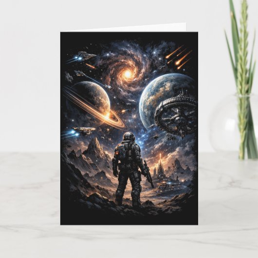 Rand der Galaxie Feiertagskarte (Vorderseite)