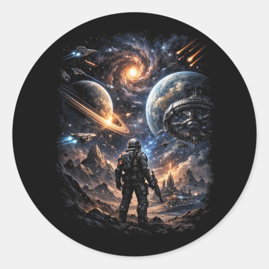 Rand der Galaxie Runder Aufkleber (Vorderseite)