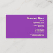 Rand markiert - Lila, veredelter Tex Visitenkarte (Rückseite)