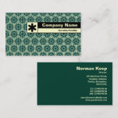 Rand markiert - Muster der grünen Geometrie II Visitenkarte (Vorne/Hinten)