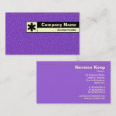Rand markiert - Violet-Embossed Tex Visitenkarte (Vorne/Hinten)