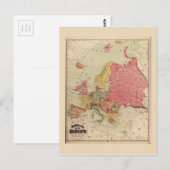 Rand McNally Map of Europe (1894) Postkarte (Vorne/Hinten)
