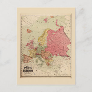 Rand McNally Map of Europe (1894) Postkarte