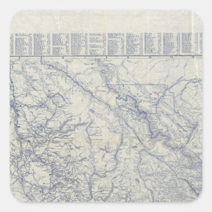 Rand McNally Offiziell 1925 Auto Trails Karte 2 Quadratischer Aufkleber