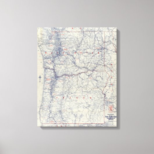 Rand McNally Offiziell 1925 Auto Trails Map Leinwanddruck (Vorderseite)