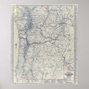 Rand McNally Offiziell 1925 Auto Trails Map Poster