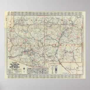 Rand McNally offizielle Auto-Spuren 1925 Poster