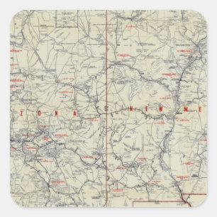 Rand McNally offizielle Auto-Spuren 1925 Quadratischer Aufkleber
