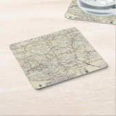 Rand McNally offizielle Auto-Spuren 1925 Rechteckiger Pappuntersetzer (angewinkelt)