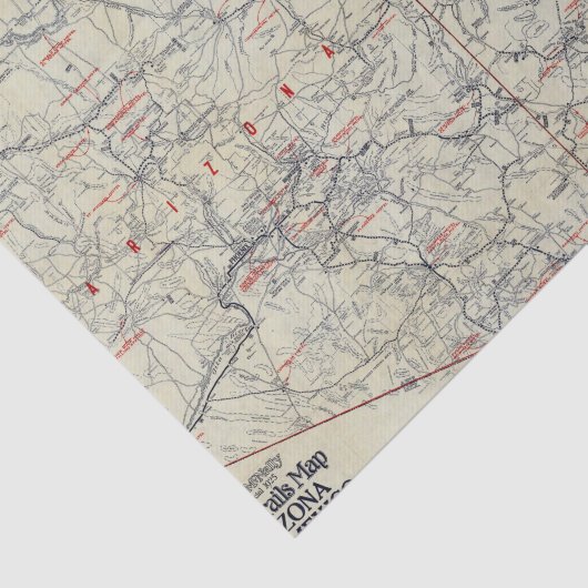 Rand McNally offizielle Auto-Spuren 1925 Seidenpapier (Ausschnitt)