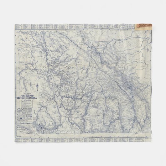 Rand McNally offizielles Auto 1925 schleppt Karte Fleecedecke (Vorderseite (Horizontal))